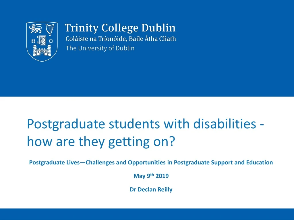 postgraduate students with disabilities how are they getting on