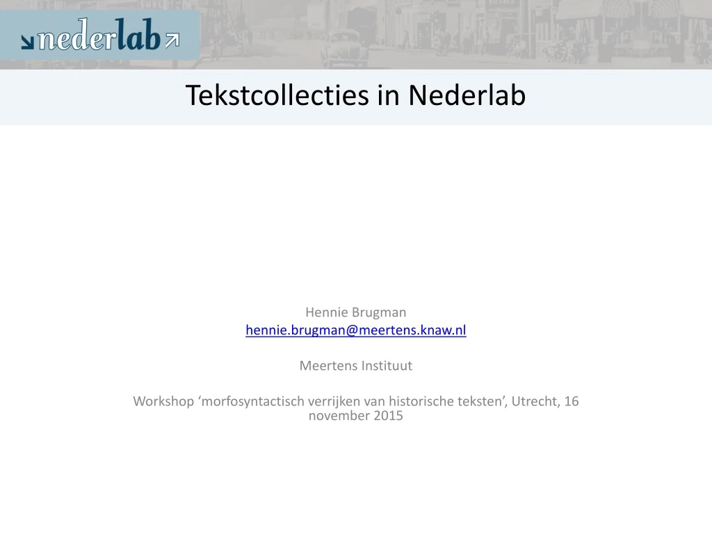 tekstcollecties in nederlab