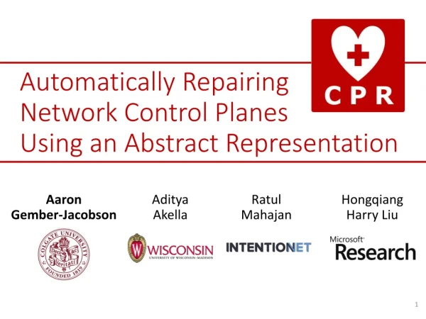 Automatically Repairing Network Control Planes Using an Abstract Representation