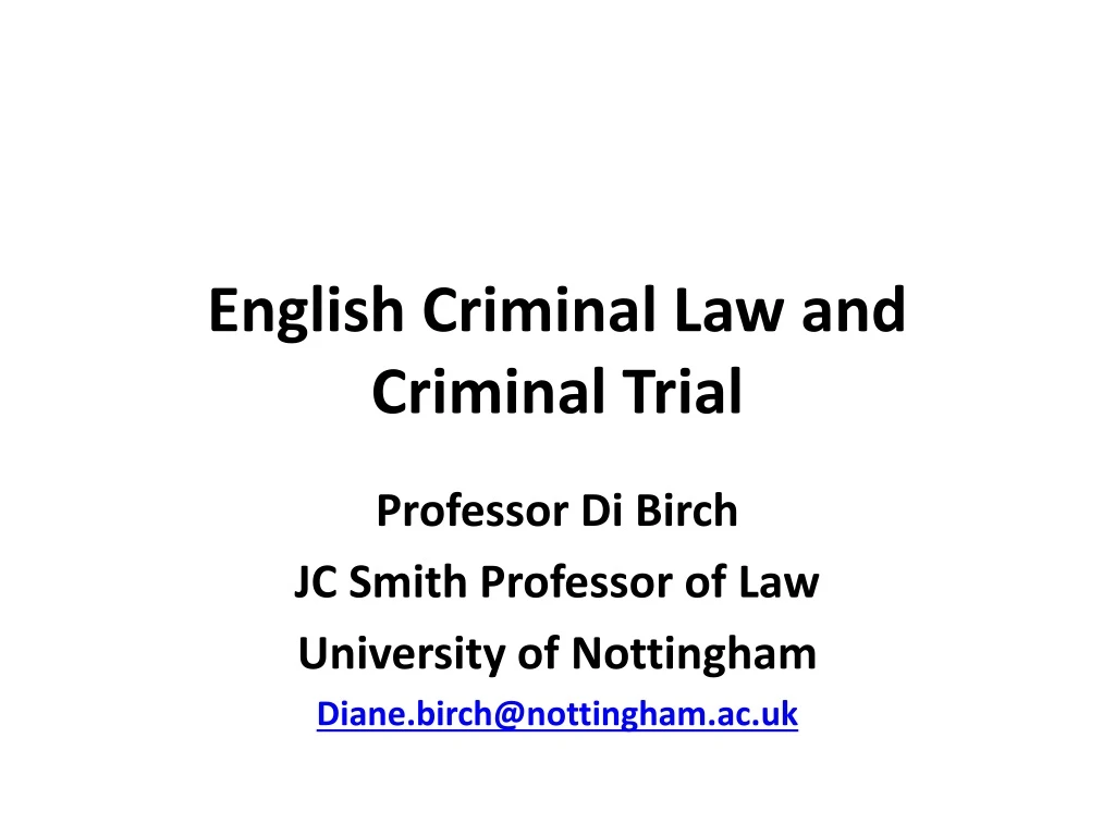 english criminal law and criminal trial