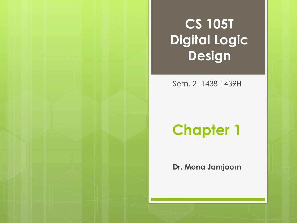 cs 105t digital logic design