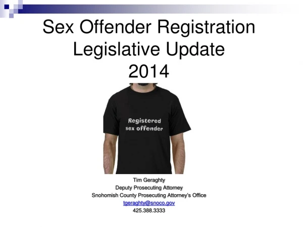 Sex Offender Registration Legislative Update 20 14
