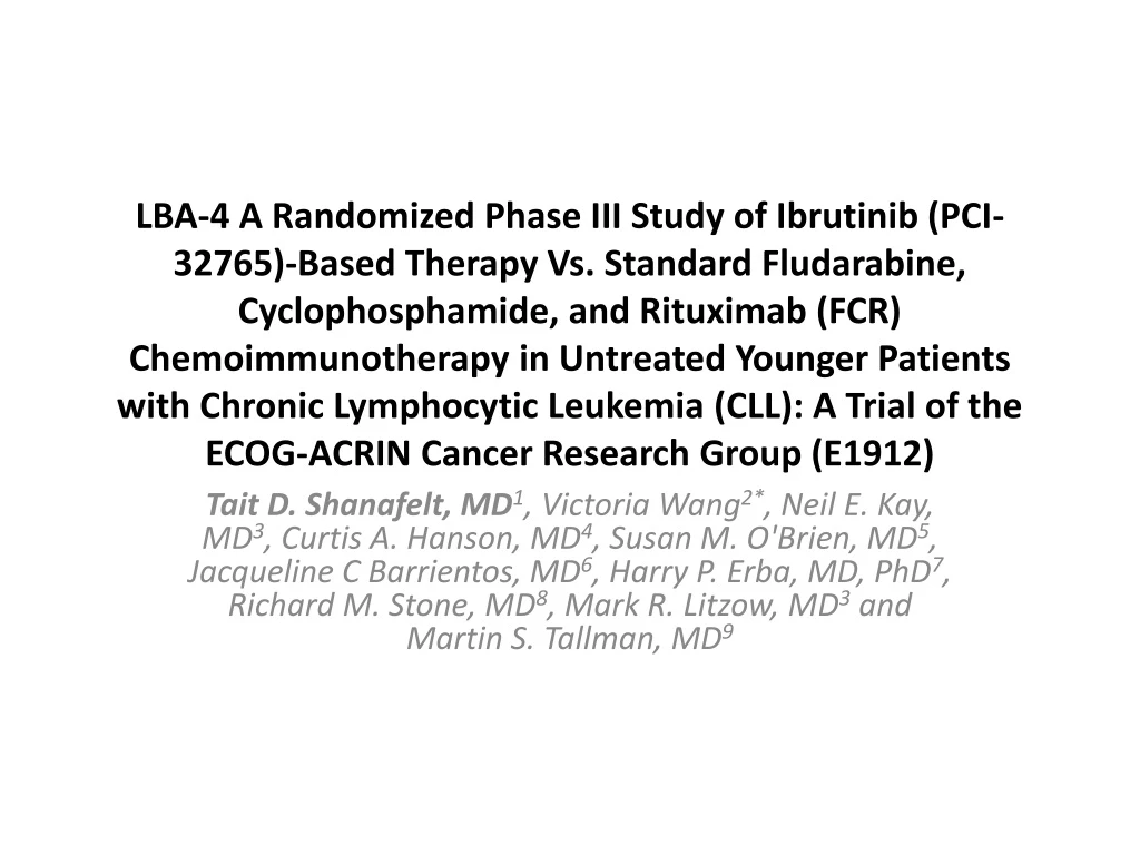 lba 4 a randomized phase iii study of ibrutinib