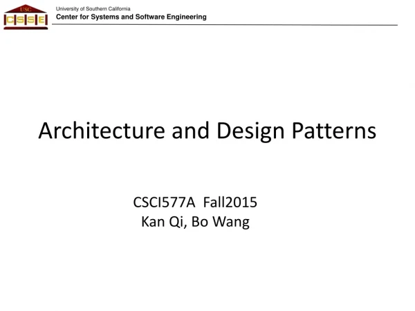 Architecture and Design Patterns