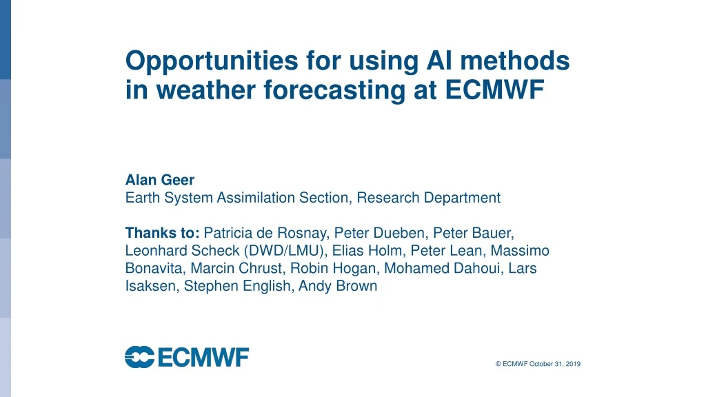 opportunities for using ai methods in weather