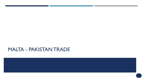 MALTA - Pakistan Trade