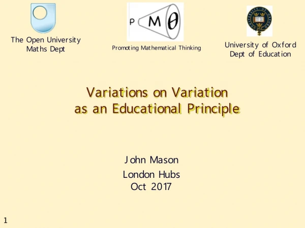 Variations on Variation as an Educational Principle