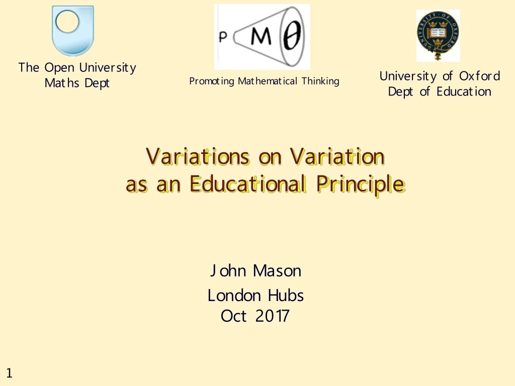 variations on variation as an educational principle