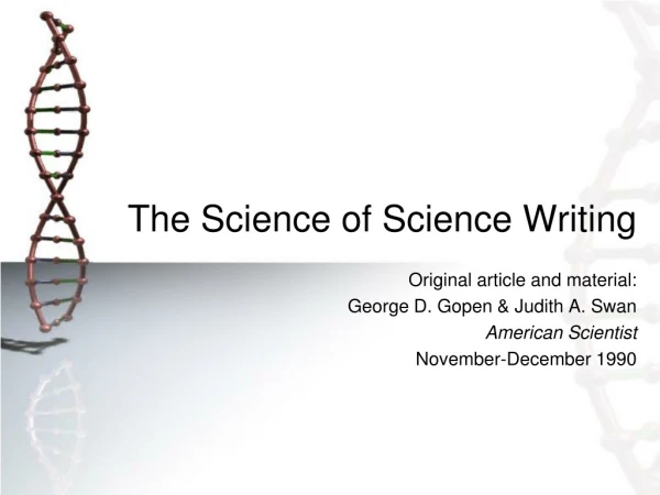 The Science of Science Writing