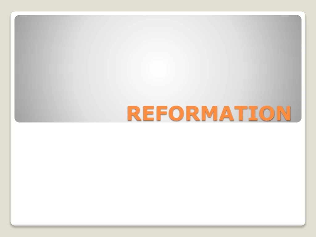 reformation