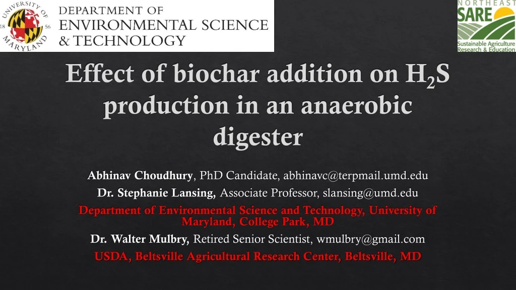 effect of biochar addition on h 2 s production in an anaerobic digester