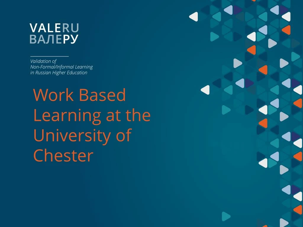 work based learning at the university of chester