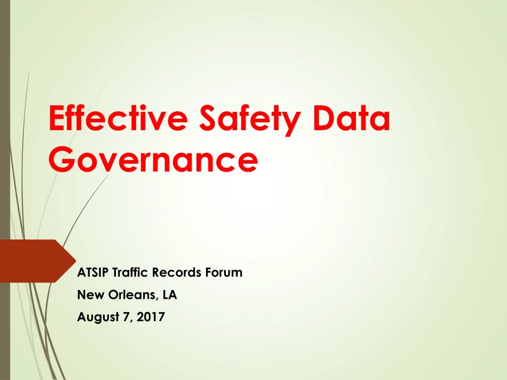 effective safety data governance