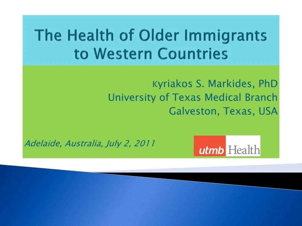 the health of older immigrants to western countries