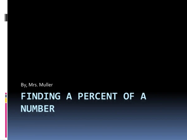 Finding a percent of a number