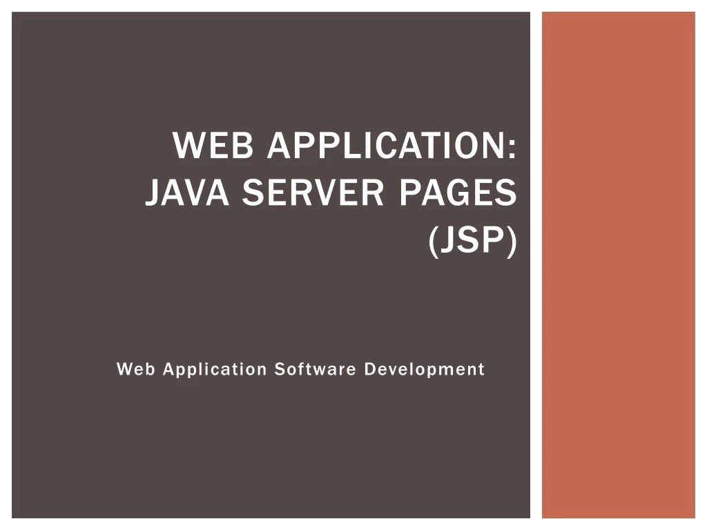 web application java server pages jsp