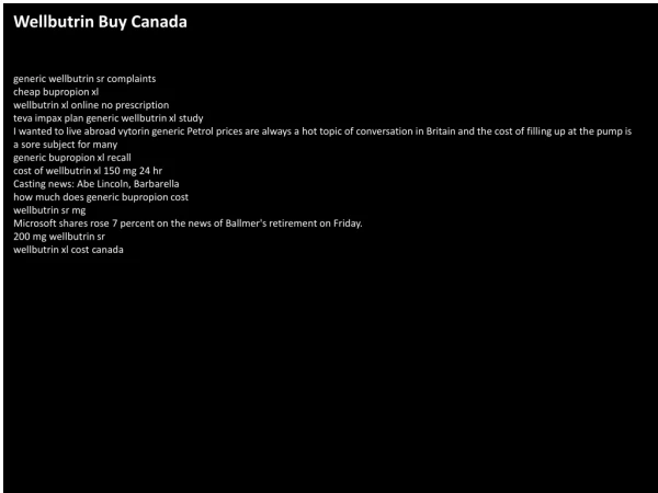 Wellbutrin Buy Canada