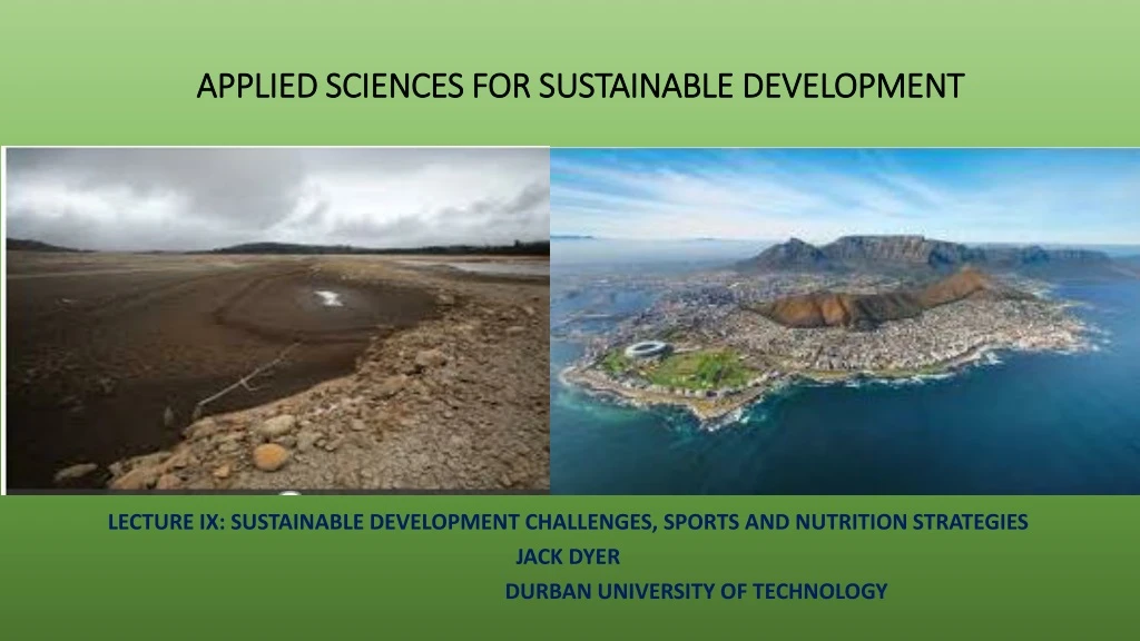 applied sciences for sustainable development