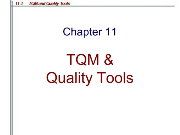 TQM Quality Tools