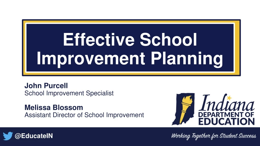 effective school improvement planning