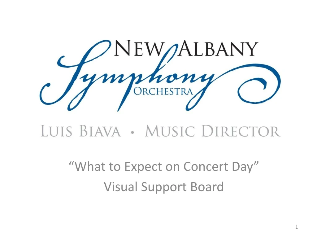 what to expect on concert day visual support board