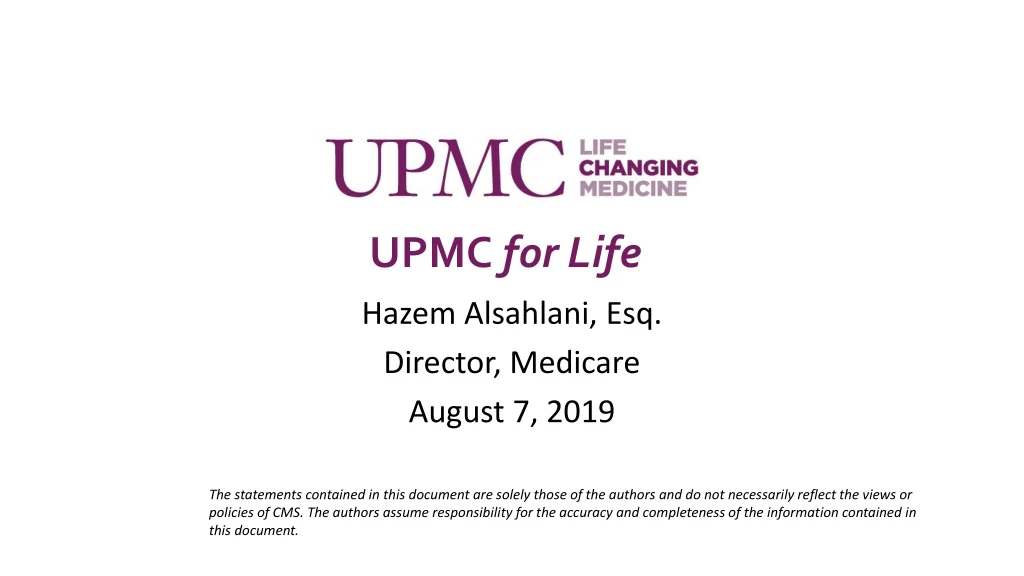 upmc for life
