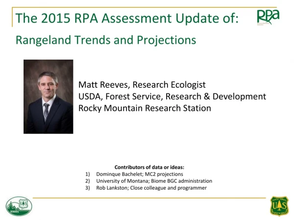 The 2015 RPA Assessment Update of: