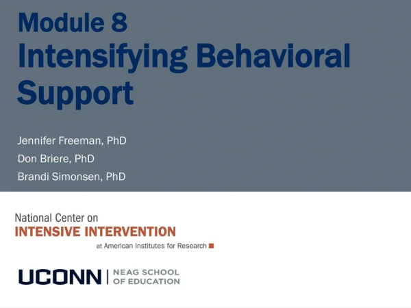 Module 8 Intensifying Behavioral Support