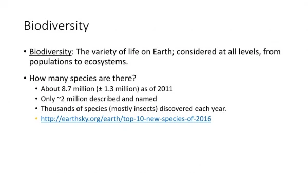 Biodiversity