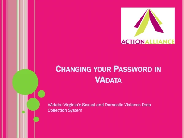 Changing your Password in VAdata