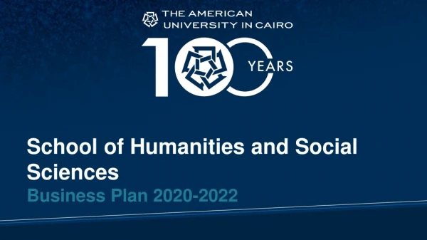 School of Humanities and Social Sciences Business Plan 2020-2022