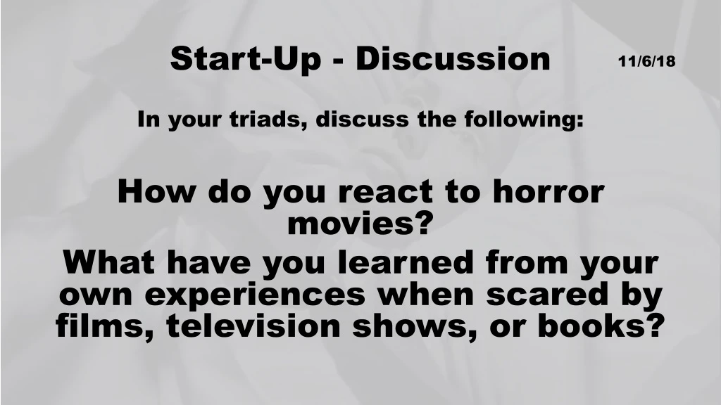 start up discussion