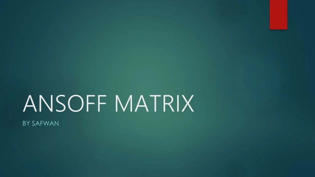 ansoff matrix