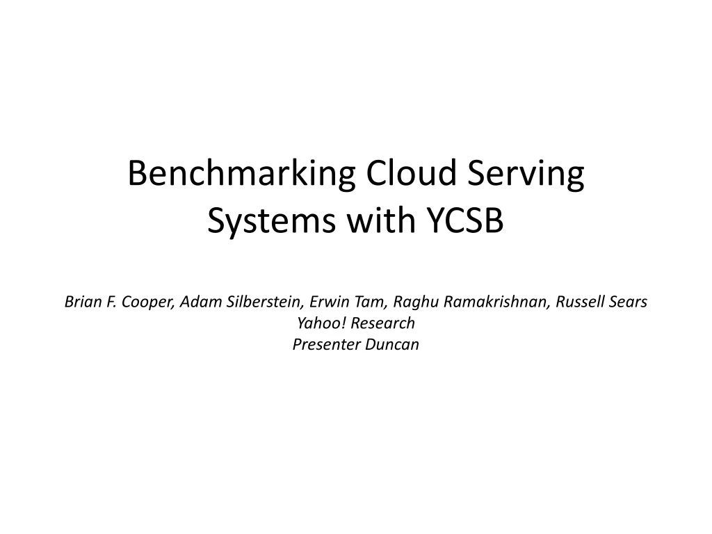 benchmarking cloud serving systems with ycsb