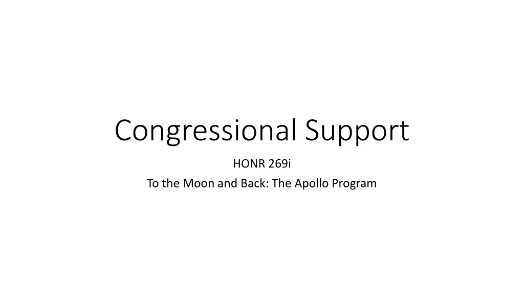 congressional support