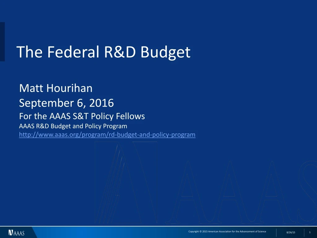 the federal r d budget