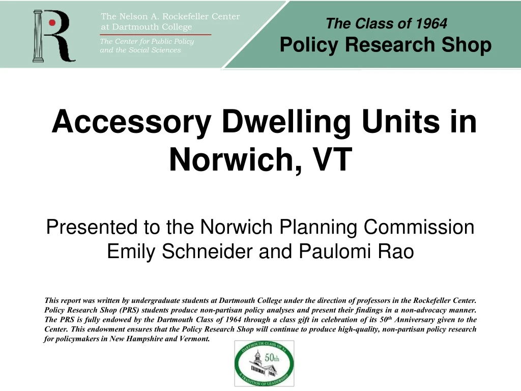 accessory dwelling units in norwich vt