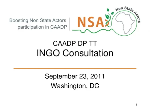 CAADP DP TT INGO Consultation ________________________
