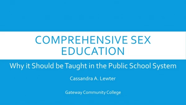 Comprehensive sex education