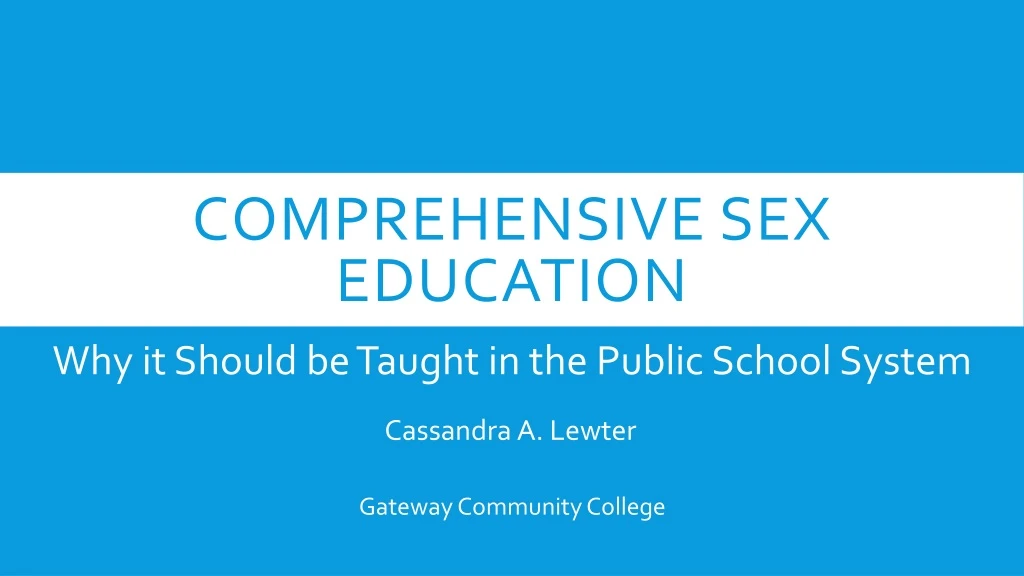 comprehensive sexuality education powerpoint presentation