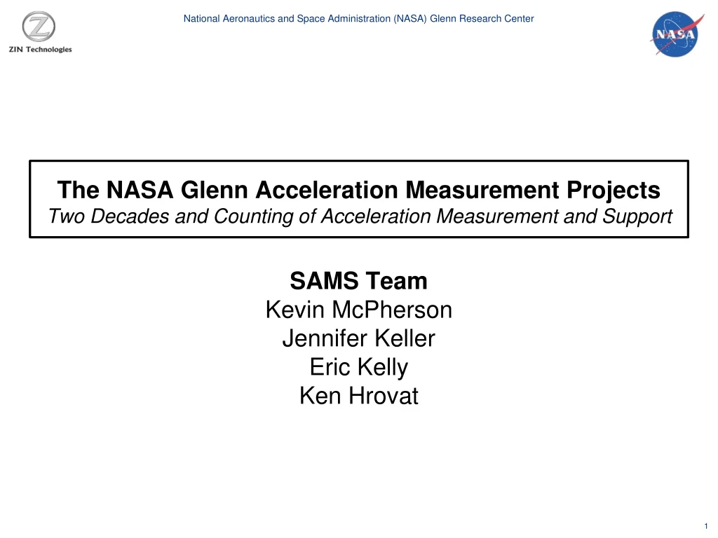 the nasa glenn acceleration measurement projects