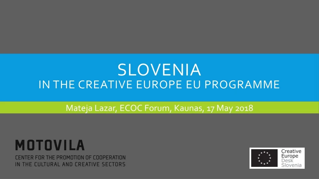 slovenia in the creative europe eu programme