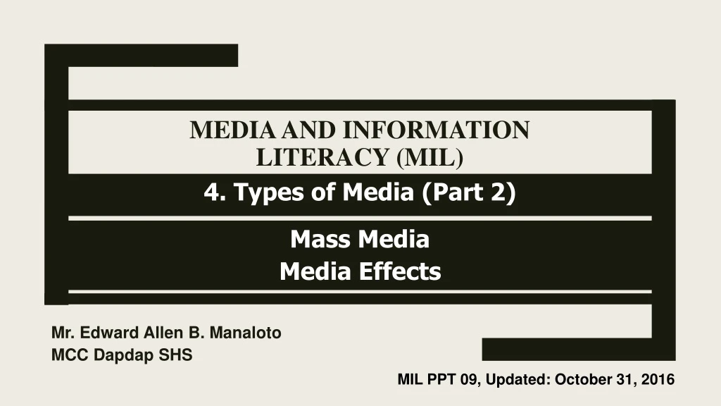 media and information literacy mil