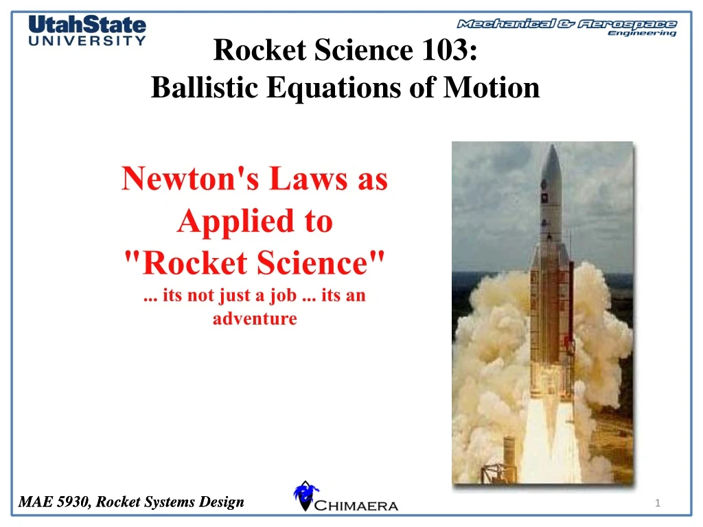 rocket science 103 ballistic equations of motion