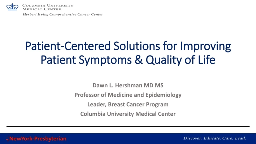 patient centered solutions for improving patient symptoms quality of life