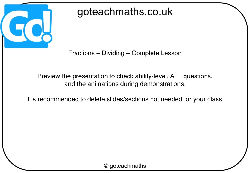 fractions dividing complete lesson preview