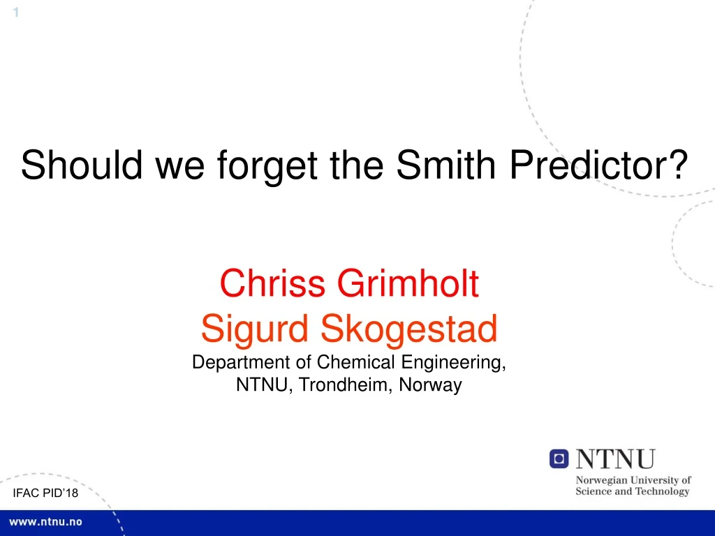 should we forget the smith predictor