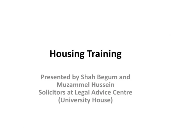 Housing Training