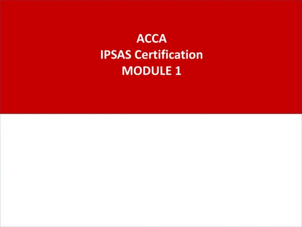 ACCA IPSAS Certification MODULE 1