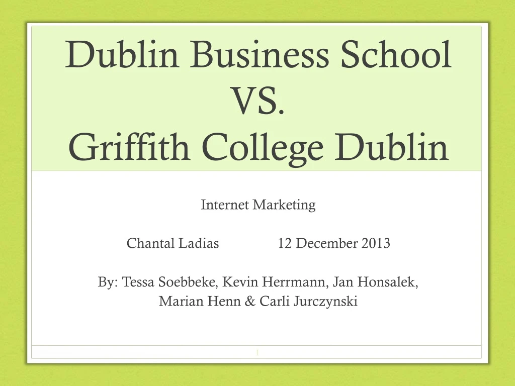 dublin business school vs griffith college dublin
